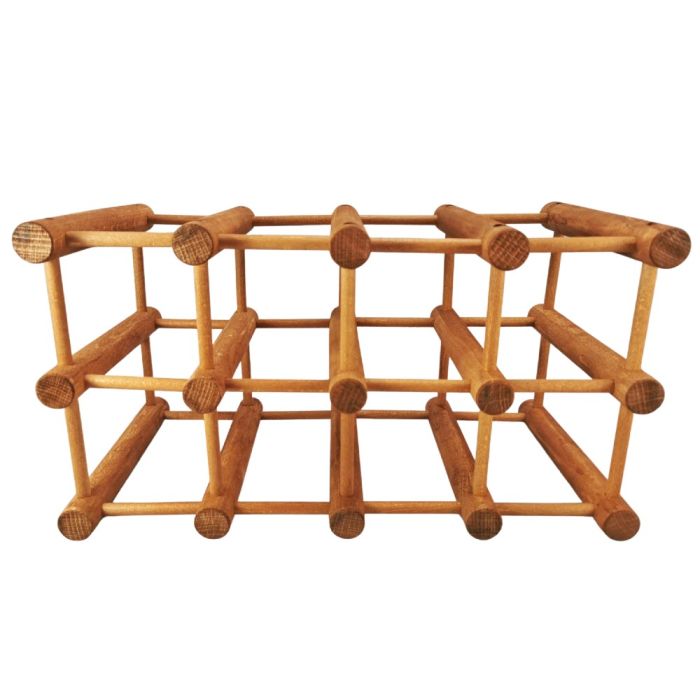 Rastel pentru 12 Sticle de Vin, Lemn de Fag, 44 x 23 cm
