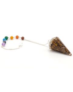Pendul Orgonit Chakra cu Ochi de Tigru – protecție și putere interioară