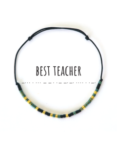 Bratara,cod Morse, cu mesajul Best Teacher, Handmade