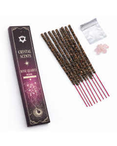 Betisoare Parfumate cu Cristal de Cuart Roz si Trandafir | Ritual pentru Iubire si Echilibru Emotional