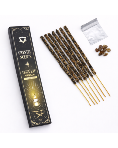 Betisoare Parfumate cu Cristal de Ochi de Tigru si Vanilie  Ritual pentru Putere si Claritate
