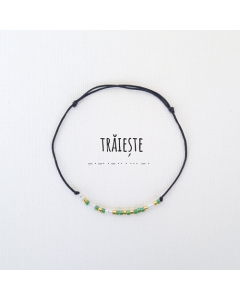 Bratara,cod Morse, cu mesajul Traieste, Handmade