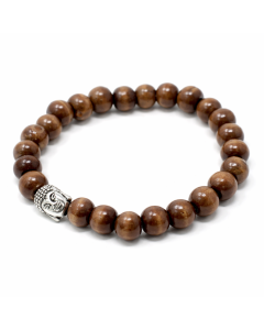 Bratara din Lemn Maro – Model Buddha – Margele din Lemn