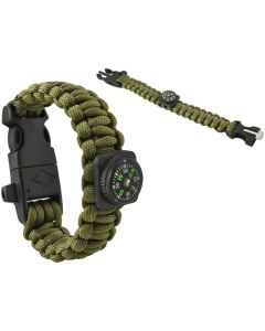 Bratara Tactica de Supravietuire, Textila, cu Busola, Survival, Verde