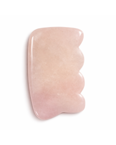 Gua Sha din Cuart Roz – Model Pieptene, 9 x 5 cm