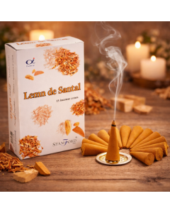 Conuri Parfumate Lemn de Santal – Set 15 Conuri cu Suport