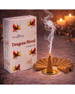 Conuri Parfumate Sange de Dragon – Set 15 Conuri cu Suport