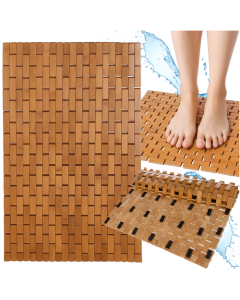 Covoraș Antiderapant din Bambus pentru Baie – 80x50 cm
