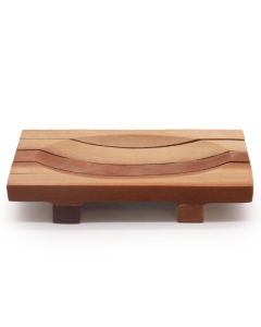 Sapuniera dreptunghiulara cu picioruse, lemn de Mahon, 16 x 6.8 cm