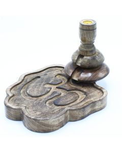 Suport pentru Conuri Parfumate „Fum Curgător” - Lemn de Mango - Model Ohm