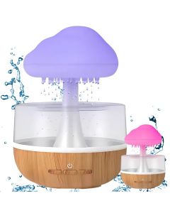Difuzor Aromaterapie și Umidificator cu Efect de Ploaie și Lumină RGB