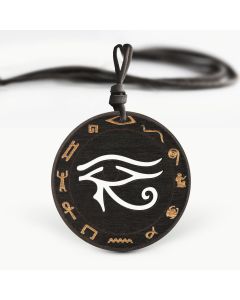 Amuleta din Lemn – The Eye of Horus, Negru, Red Owl