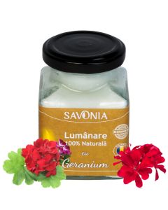 Geranium - Lumanare 100% Naturala 200 g, Savonia