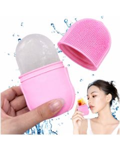 Ice Roller din Silicon pentru Masaj Facial – Reutilizabil, Culoare Roz