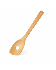 Lingura perforata din bambus natural pentru gatit, 30 cm