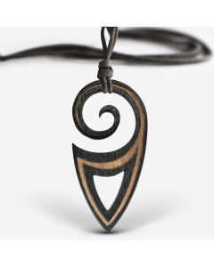 Amuleta din Lemn – The Maori Koru, Negru, Red Owl