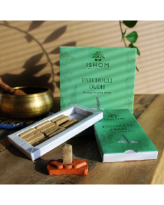 Pachet cu 15 Cărămizi Parfumate Naturale cu Suport - Lemn de Patchouli