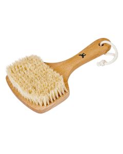 Perie de Baie cu Mâner Scurt din Lemn de Fag și Peri Vegani, 19 cm