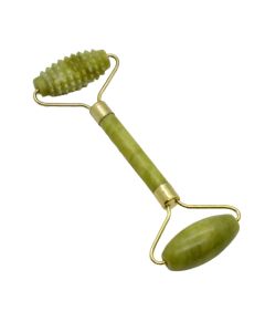 Rola dubla din Jad pentru masaj, 14.5 cm (neted + zimtat)