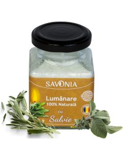Salvie - Lumanare 100% Naturala 200 g, Savonia