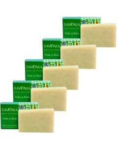 Set 5 buc - Sampon Solid Natural Pelin si Ricin, Savonia