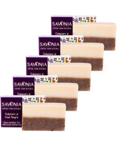 Set 5 buc - Sapun Natural Cuisoare si Ceai Negru, Savonia