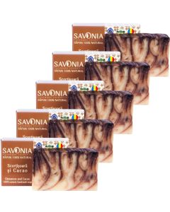 Set 5 buc - Sapun Natural Scortisoara si Cacao, Savonia