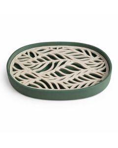 Sapuniera Savonia Botanic Realizata la Imprimanta 3D – Verde Mat, 12.5 × 8.5 × 2 cm