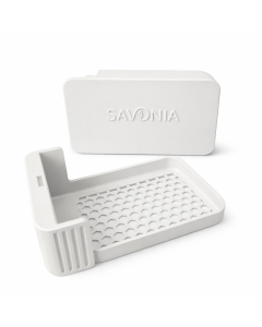 Sapuniera Savonia pentru Voiaj Realizata la Imprimanta 3D – Nomad, Alb Mat, 10.5 × 6.5 × 4 cm