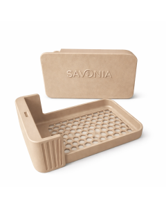Sapuniera Savonia pentru Voiaj Realizata la Imprimanta 3D – Nomad, Bej Mat, 10.5 × 6.5 × 4 cm