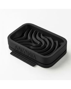 Sapuniera Savonia Realizata la Imprimanta 3D - Valuri, Negru, 12.5 x 9 x 3 cm