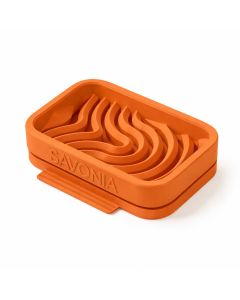 Sapuniera Savonia Realizata la Imprimanta 3D - Valuri, Portocaliu, 12.5 x 9 x 3 cm
