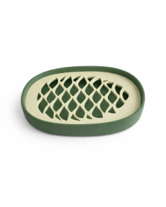 Sapuniera Savonia Valuri Realizata la Imprimanta 3D – Verde Mat, 12.5 × 8.5 × 2 cm