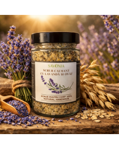 Scrub 100% Natural Calmant cu Lavanda si Ovaz, Savonia, 250 gr