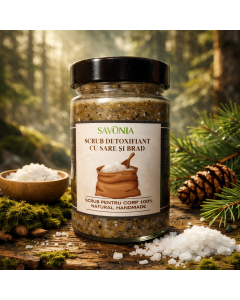 Scrub 100% Natural Detoxifiant cu Sare si Brad, Savonia, 430 gr