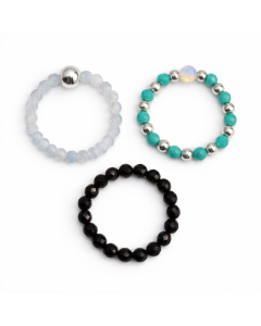 Set 3 Inele cu Pietre Semipretioase Spirit Nymph – Ocean fara Sfarsit