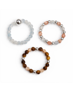 Set 3 Inele cu Pietre Semipretioase Spirit Nymph – Apus de Soare Marin