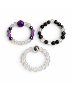 Set 3 Inele cu Pietre Semipretioase Spirit Nymph – Luna Plina