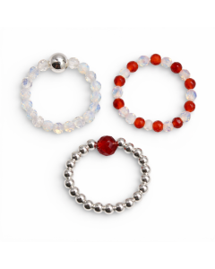 Set 3 Inele cu Pietre Semipretioase Spirit Nymph – Luna Rosie