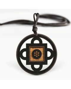 Amuleta din Lemn – Shambala, Negru, Red Owl