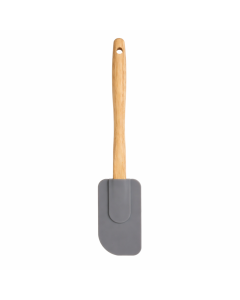 Spatula lata din silicon pentru gatit si deserturi, cu maner din bambus, 30 cm