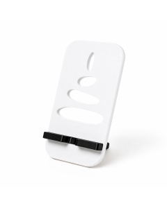 Suport de Telefon Savonia – Model Pietre Zen, imprimat 3D, Alb, 15 × 8 × 7 cm