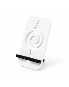 Suport de Telefon Savonia – Model Spirală, imprimat 3D, Alb, 15 × 8 × 7 cm