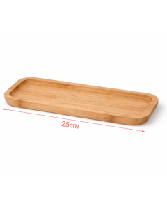 Tava dreptunghiulara din bambus natural, 25 x 9.5 cm