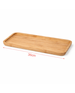 Tava dreptunghiulara din bambus natural, 36 x 15 cm