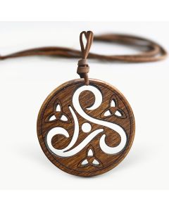 Amuleta din Lemn - Triskelion M1, Maro, Red Owl