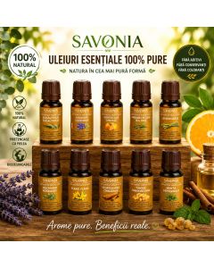 Setul Fundamental de Aromaterapie – 10 Uleiuri Esențiale de Bază Savonia