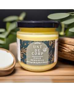 Unt de corp calmant pentru piele sensibilă 100% Natural cu mango, gălbenele și Vitamina E – Savonia, 160 g