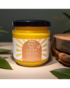Unt de corp cu protecție solară naturală – Mango, Morcov, & Vitamina E – Savonia, 160 g