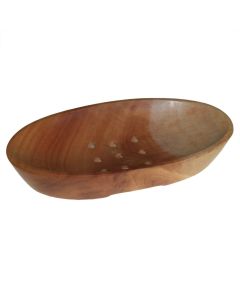 Sapuniera ovala, lemn de Mahon, 14 x 6.5 cm
